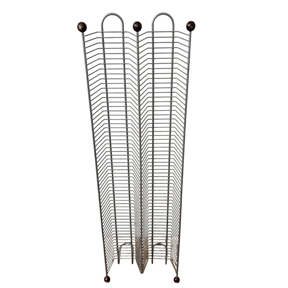 Vtg y2k Metal CD Storage double Rack Shelf 120 Stand Tower Organizer retro games